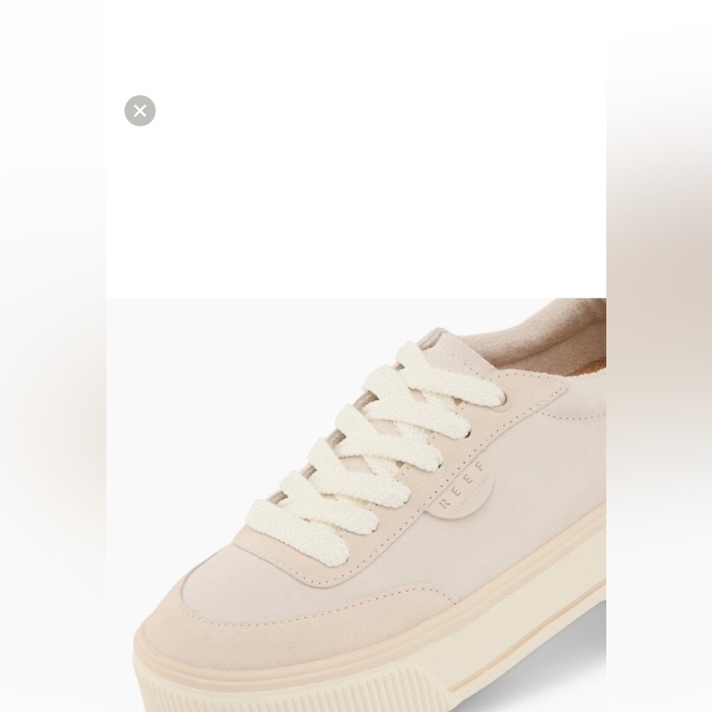 Reef Lay Day Lift Leather Boho Platform Casual Sneakers Beige Cream New Size 8.5 - Picture 13 of 16